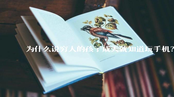 为什么说穷人的孩子成天就知道玩手机？